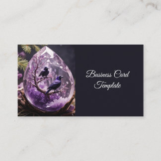Amethyst Crystal - Crows Blackbird Ravens Visitkort