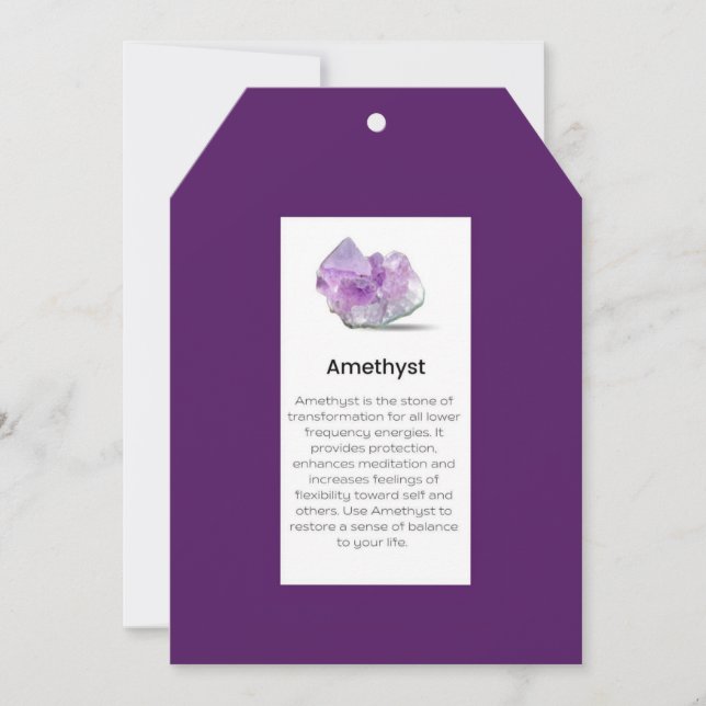 Amethyst Crystal: Jewelry Visning Card Tack Kort (Framsida)