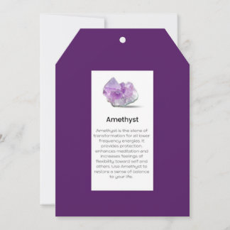 Amethyst Crystal: Jewelry Visning Card Tack Kort