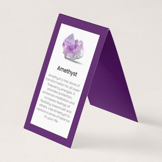 Amethyst Crystal: Jewelry Visning Card Visitkort (Framsida)