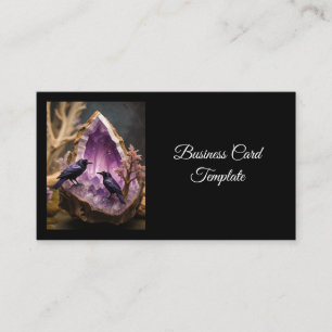 Amethyst Crystal - Kråkas Blackbird Ravens Visitkort