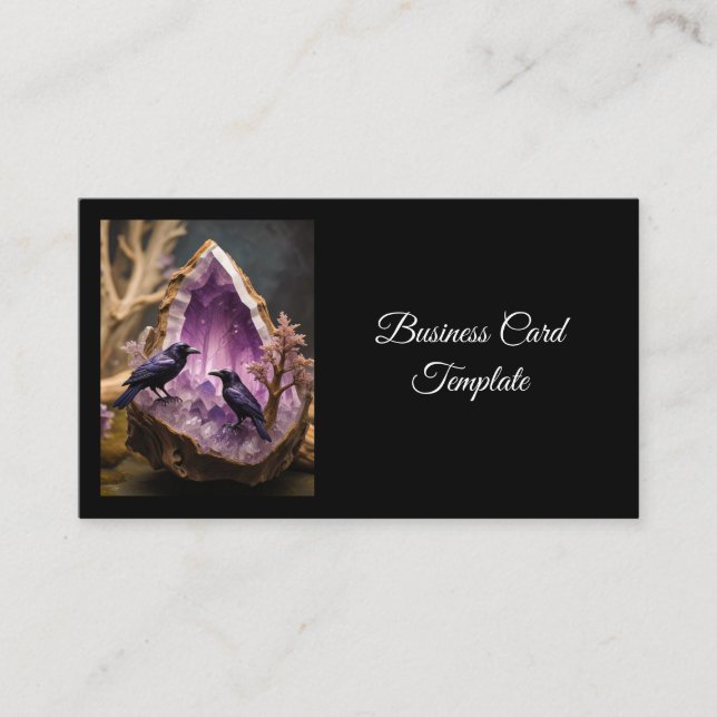 Amethyst Crystal - Kråkas Blackbird Ravens Visitkort (Framsida)