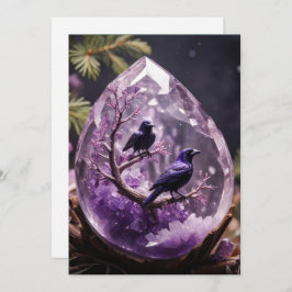 Amethyst Crystal - Kråkor Ravens jul Julkort