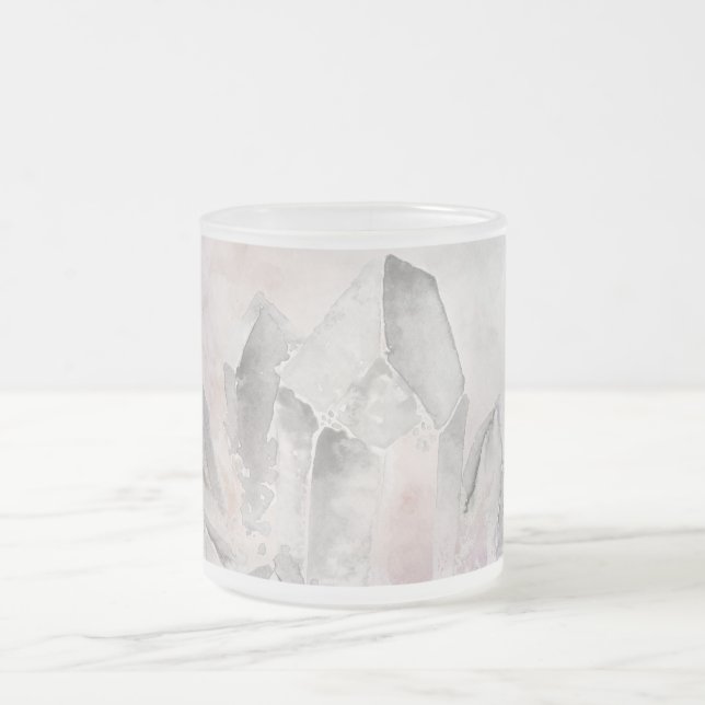 Amethyst Crystal läka krona Chakra för *~*Faux Frostad Glasmugg (Center)