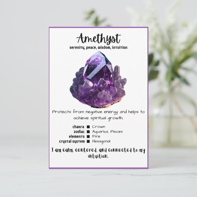 Amethyst Crystal, meningskort Inbjudningar (Stående Fram)