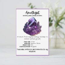 Amethyst Crystal, meningskort