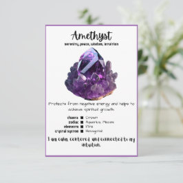 Amethyst Crystal, meningskort Inbjudningar