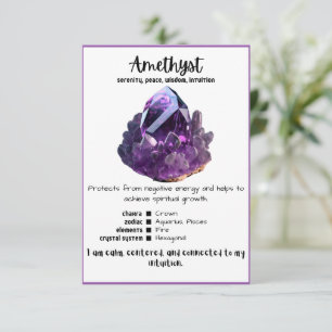 Amethyst Crystal, meningskort Inbjudningar