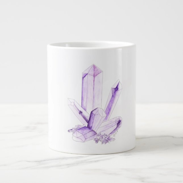 Amethyst Crystal Positive Vibes Mugg Jumbo Mugg (Framsidan)