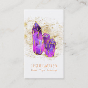*~* Amethyst Crystals Cosmic Guld Glitter Stars Visitkort