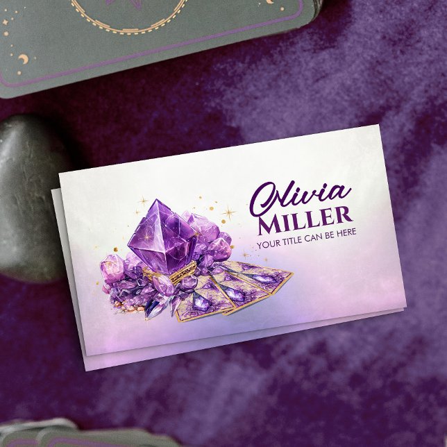 Amethyst Crystals och Tarot/Oracle-kort Visitkort (Skapare uppladdad)