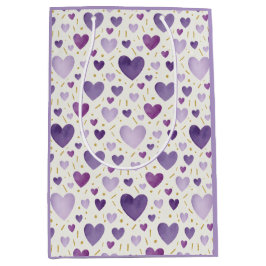 Amethyst Dreams: Watercolor Heart & Gold Sparkle