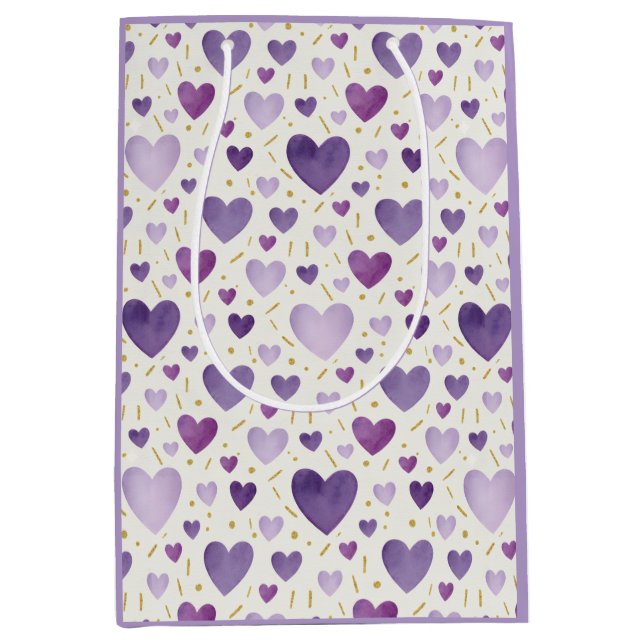 Amethyst Dreams: Watercolor Heart & Gold Sparkle (Framsidan)