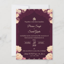 Amethyst Elegance: Floral Purple Wedding Invitatio Inbjudningar