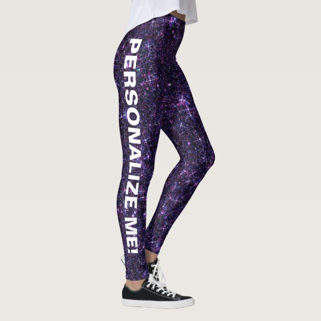 Amethyst Encantation Lila Blue ANPASSNINGSBAR TEXT Leggings (Höger)