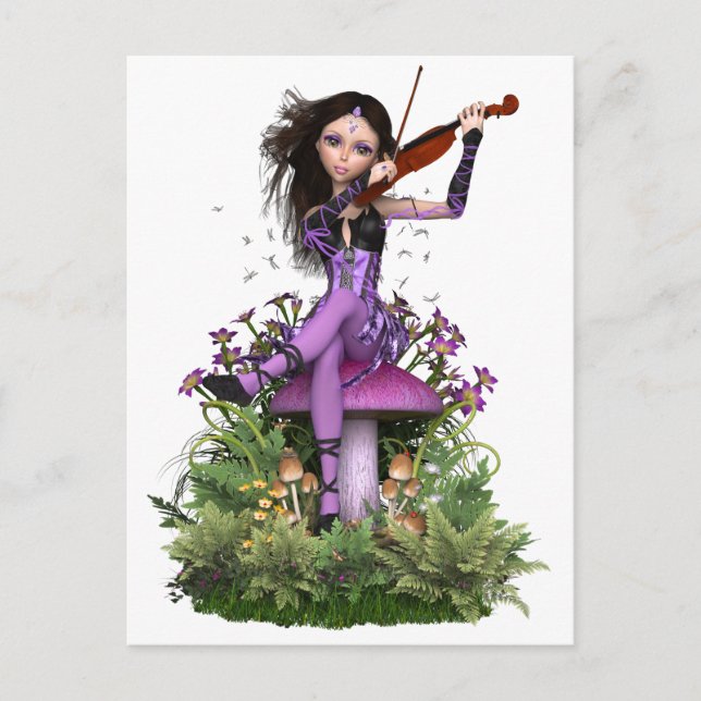 Amethyst Fairy ~ Sweet Melody Vykort (Framsida)
