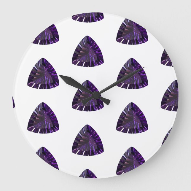 Amethyst, februari Birthstone Lila Large Clock Stor Klocka (Framsida)