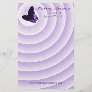 Amethyst fjärilsbrevpapper brevpapper