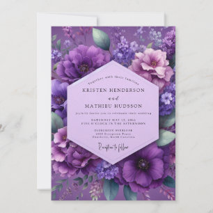 Amethyst Frodig Blommig Bröllop Inbjudningar