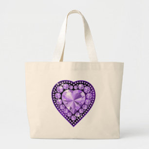 Amethyst Gem-hjärta Jumbo Tygkasse