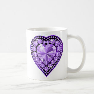Amethyst Gem-hjärta Kaffemugg