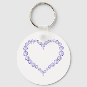 Amethyst Gem-hjärta Nyckelring