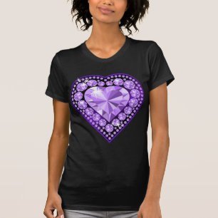 Amethyst Gem-hjärta T-shirt