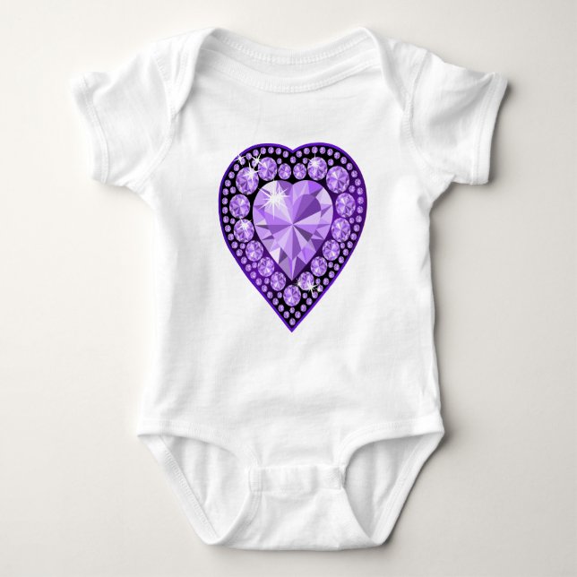 Amethyst Gem-hjärta T-shirt (Framsida)