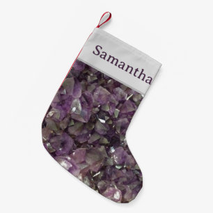 Amethyst Gem Lila Sten Collector Gemstone Liten Julstrumpa
