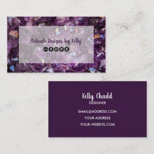 Amethyst Gemstone Crystal Jewelry Designer Visitkort