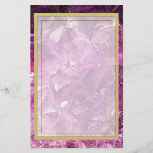 Amethyst Gemstone Image Shiny and Sparkly Brevpapper (Framsida)