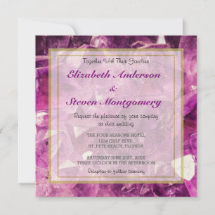 Amethyst Gemstone Image Shiny and Sparkly Inbjudningar