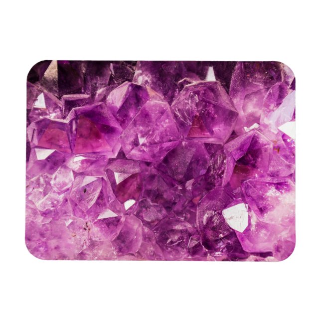 Amethyst Gemstone Image Shiny and Sparkly Magnet (Horisontell)