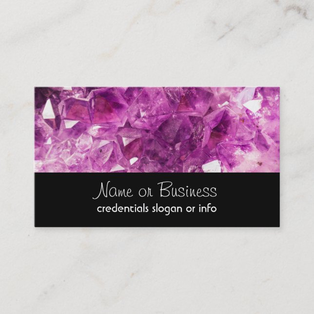 Amethyst Gemstone Image Shiny and Sparkly Visitkort (Framsida)
