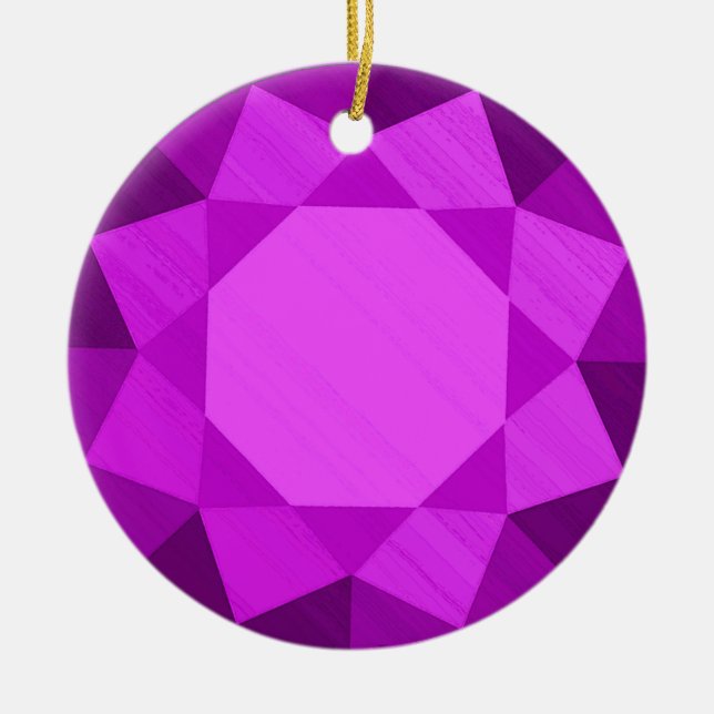 Amethyst Gemstone/Jewel Graphic Image Julgransprydnad Keramik (Framsidan)