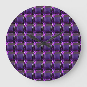 Amethyst Gemstone Lila Stor Klocka
