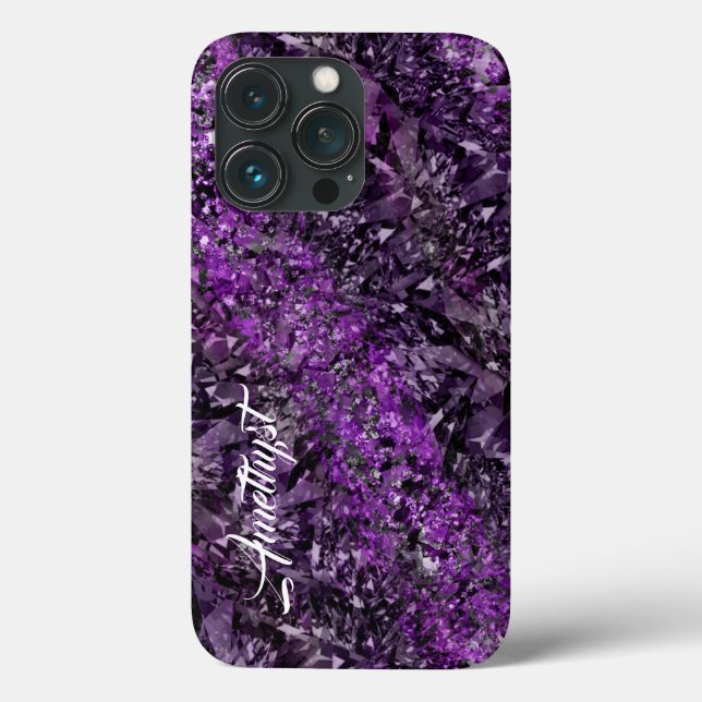 Amethyst Gemstone med Namn Fodral-Mate iphone case (Baksida)