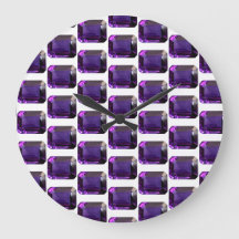 Amethyst Gemstone of Februari Lila Large Clock
