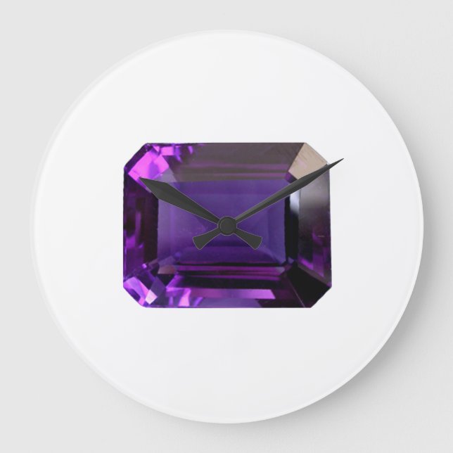 Amethyst Gemstone of Februari Lila Stor Klocka (Framsida)