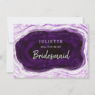 Amethyst Geode be My Bridesmaid Frieri Card