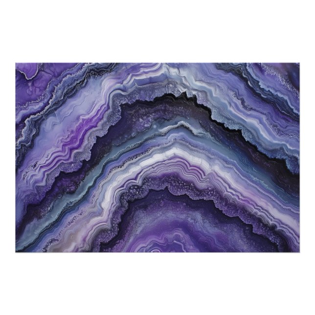 Amethyst Geode Fluid Pour Fototryck (Framsidan)