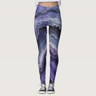 Amethyst Geode Fluid Pour Leggings