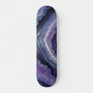 Amethyst Geode Fluid Pour Mini Skateboard Bräda 18,5 Cm