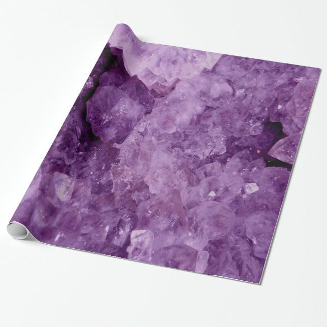 Amethyst Geode Gemstone Presentpapper (Utrullad)