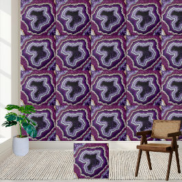 Amethyst Geode Tile - Lila Crystal Stone Mönster Kakelplatta
