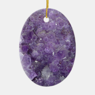 Amethyst Geode - violett Crystal Gemstone Julgransprydnad Keramik