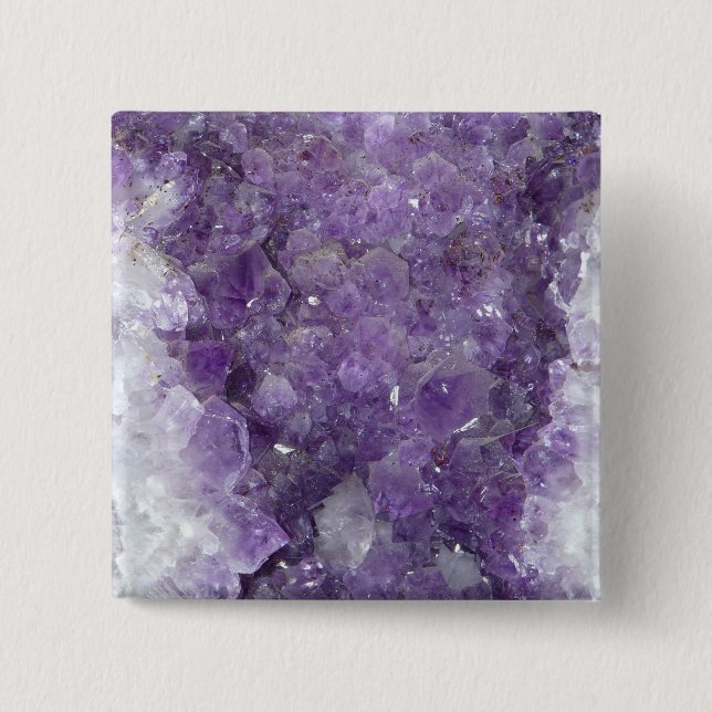 Amethyst Geode - violett Crystal Gemstone Knapp (Framsida)