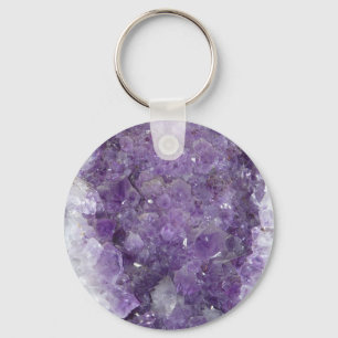 Amethyst Geode - violett Crystal Gemstone Nyckelring