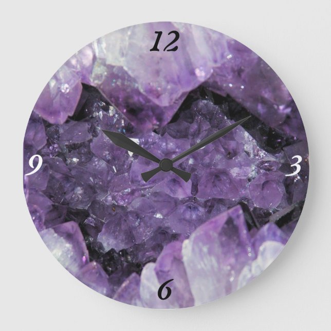 Amethyst Geode Wall Clock Stor Klocka (Framsida)