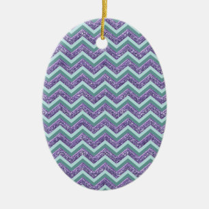 Amethyst Glass Zigzag Mönster Julgransprydnad Keramik